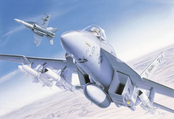 Italeri F/A - 18E Super Hornet, Monteringssett, 1:72, F/A - 18E Super Hornet, Militært luftfartøy, Flymodell, 250 mm