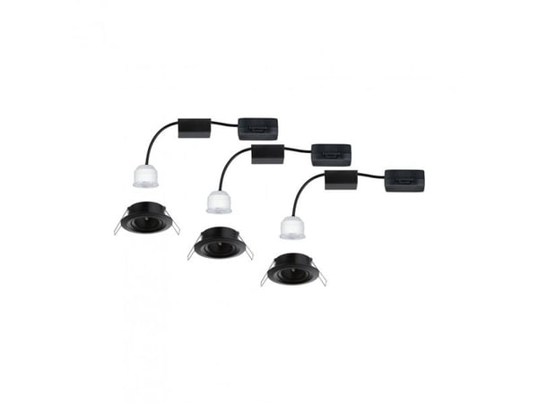 Paulmann Nova Mini, Innsunket spotlight, LED, 2700 K, 310 lm, Sort
