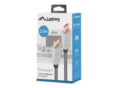 Lanberg CA-DPDP-20CU-0010-BK DisplayPort-kabel 1 m svart - sølv (CA-DPDP-20CU-0010-BK)