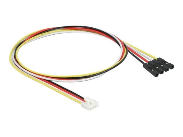 Delock IOT - Strøm/data-kabel - 4-pinners Grove (hann) til brokabler (hunn) - 5 A - 50 cm - strømkabel - svart, hvit, gul, rød