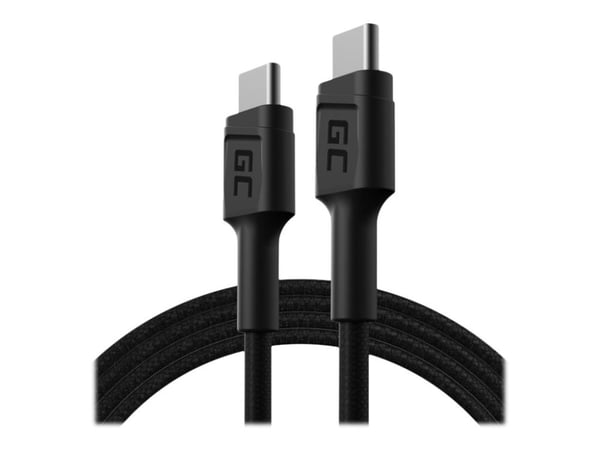 Green Cell PowerStream - USB-kabel - USB-C (hann) til USB-C (hann) - USB 2.0 - 1.2 m - USB Power Delivery (60W) - svart