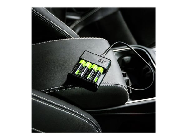 Green Cell VitalCharger - Batterilader - 4 x batterier lader - 0.5 watt - svart - med 2 x AA NiMH 2000 mAh rechargeable batteries and 2 x AAA NiMH ...