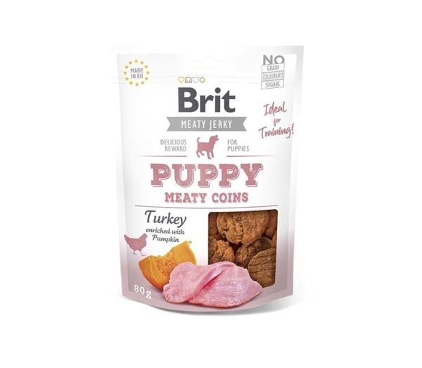 Brit Jerky Tyrkia kjøttmynt - Indyk - godbit for valper - 80 g