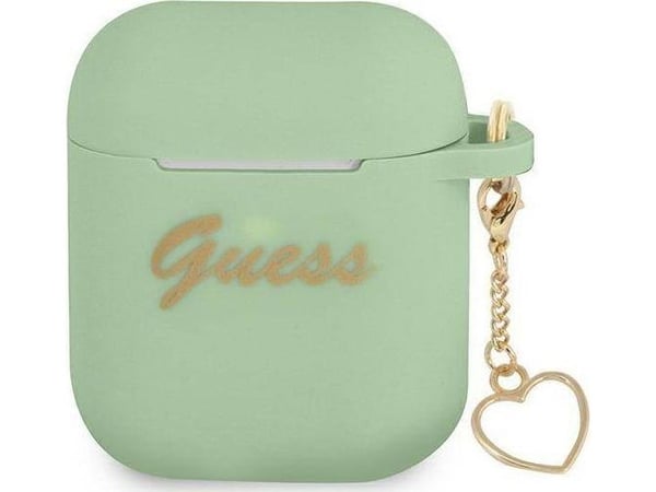Guess GUA2LSCHSN AirPods-skal grön/grön silikoncharm hjärta - Heart Collection