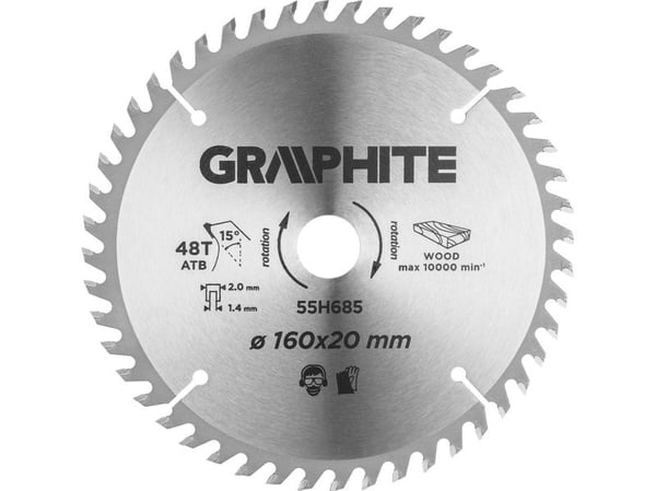 Graphite skive til stikksag/pendelsag, innsatsblad, Widia, 160 x 1,4 x 2,0 x 20 mm, 48 tenner