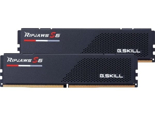 G.Skill Ripjaws S5 - DDR5 - sett - 32 GB: 2 x 16 GB - DIMM 288-pin - 6000 MHz / PC5-48000 - CL32 - 1.35 V - ikke-bufret - ikke-ECC - matt svart