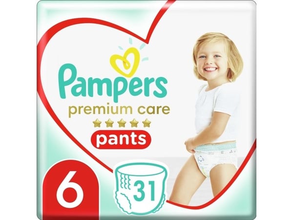 Pampers Bleier Bukser Premium Care 6, 15+ kg, 31 stk.