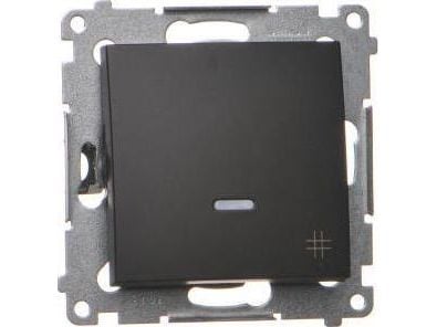 Kontakt-Simon Simon 54 Cross switch with LED illumination (module) 10AX 250V quick connectors black mat DW7L.01/49