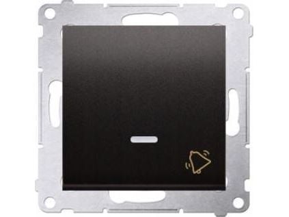 Kontakt-Simon Simon 54 knapp ringklocka med LED-belysning (modul) 10AX 250V snabbkoppling svart matt DD1L.01/49