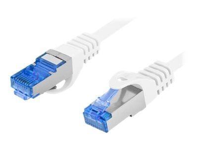 Lanberg - Koblingskabel - RJ-45 (hann) til RJ-45 (hann) - 6 mm - S/FTP - CAT 6a - halogenfri, formstøpt, uten hindringer, flertrådet - hvit, RAL 9010