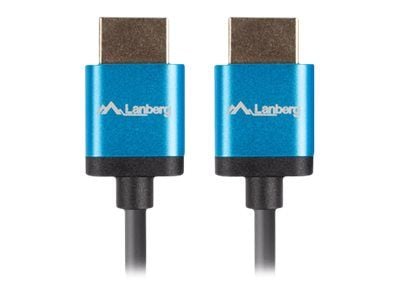 Lanberg - Premium High Speed - HDMI-kabel med Ethernet - HDMI hann til HDMI hann - 1 m - svart - 4K-støtte, 1080p-støtte