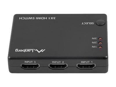 Lanberg SWV-HDMI-0003 - Video/audio switch - 3 x HDMI - stasjonær