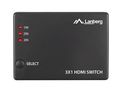 Lanberg SWV-HDMI-0003 - Video-/ljudomkopplare - 3 x HDMI - skrivbordsmodell
