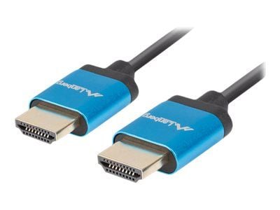 Lanberg - Premium High Speed - HDMI-kabel med Ethernet - HDMI hann til HDMI hann - 1 m - svart - 4K-støtte, 1080p-støtte