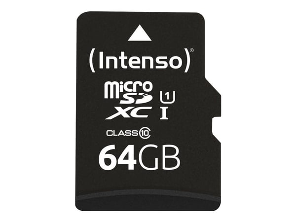 Intenso Performance - Flashminnekort (microSDXC til SD-adapter inkludert) - 64 GB - UHS-I U1 / Class10 - microSDXC UHS-I