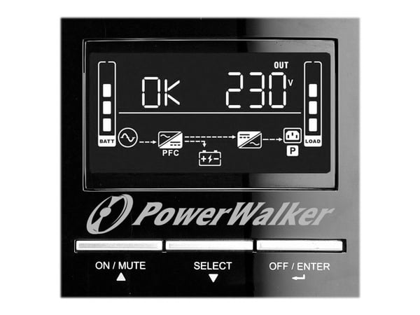 PowerWalker VI 3000 CW FR - UPS - AC 162 - 290 V - 2100 Watt - 3000 VA - 9 At - RS-232, USB - lähtöliitännät: 3 kappaletta