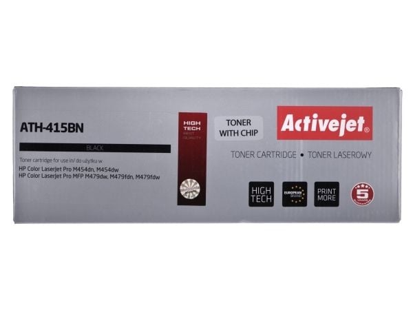 Activejet ATH-415BN tulostinväriaine HP:lle; korvaava HP 415A W2030A; Supreme; 2400 sivua, musta, sirulla varustettuna