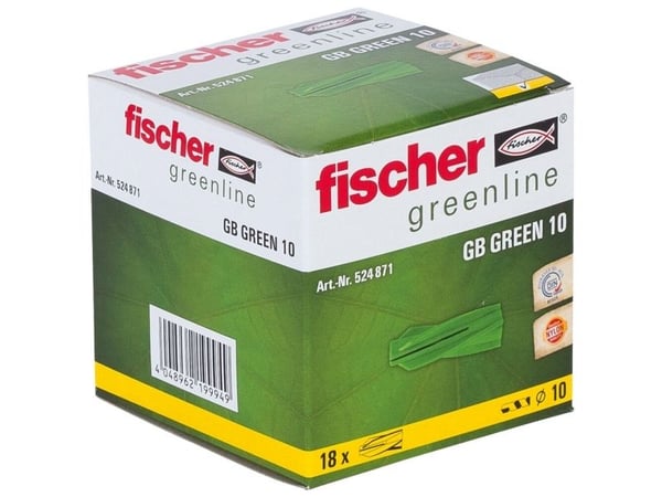 Fischer 524871, Ekspansjonsanker, 55 mm, 1 cm, 6,5 cm, 18 stykker, Boks