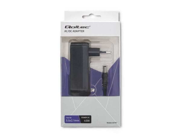 Qoltec 50791, Batterilader, Innendørs, 220 - 240 V, 50 - 60 Hz, 45 W, 15 V