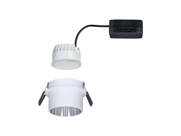 Paulmann Gil Coin, Overflateegnet, 1 ampuller, LED, 6 W, 2700 K, Børstet jern, Hvit