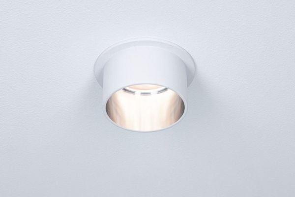 Paulmann Gil Coin, Overflateegnet, 1 ampuller, LED, 6 W, 2700 K, Børstet jern, Hvit