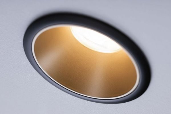 Paulmann Cole, Innsunket spotlight, GU10, 1 ampuller, LED, 10 W, Sort, Gull