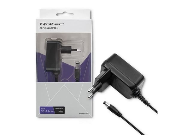 Qoltec - Strømadapter - 10 watt - 2 A (5,5 x 2,1 mm DC-jakk)