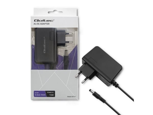 Qoltec - Strömadapter - 15 Watt - 3 A (DC-jack 5,5 x 2,1 mm)