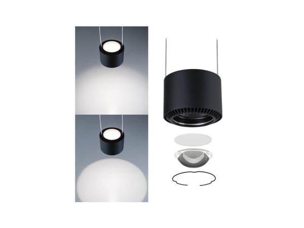 Paulmann Aldan, Fleksibel montering, Sort, Sort, Rund, Matte, II
