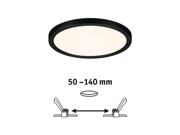 Paulmann Areo, Innsunket spotlight, LED, 13 W, 3000 K, 1800 lm, Sort
