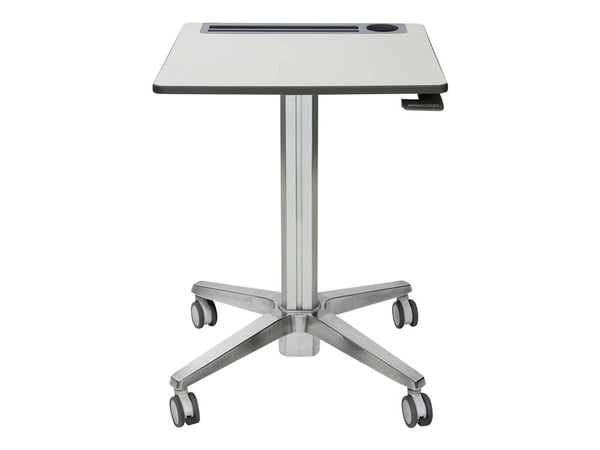 Ergotron LearnFit Tall - Stående skrivebord - mobil - rektangulær - hvit - sølv sokkel