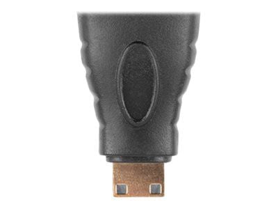 Lanberg - High Speed - HDMI-adapter med Ethernet - HDMI hunn til 19 pin mini HDMI Type C hann - svart - 4K-støtte