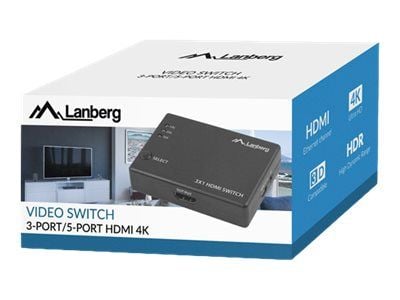 Lanberg SWV-HDMI-0003 - Video/audio switch - 3 x HDMI - stasjonær