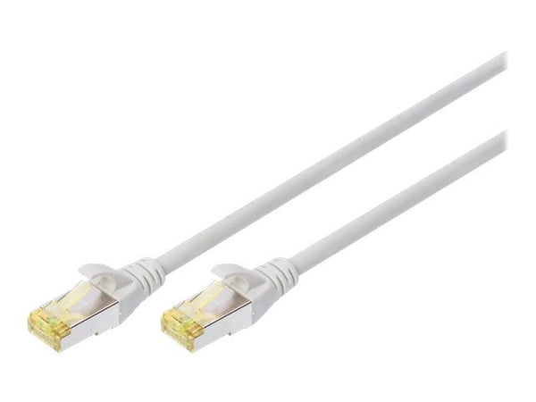 DIGITUS - Patchkabel - RJ-45 (han) til RJ-45 (han) - 25 cm - S/FTP - CAT 6a - halogenfri, formet, knastfri - grå (pakke med 10)