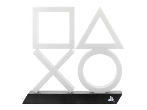 Paladone PlayStation Icons PS5 XL - Dekorasjonslampe - blått lys - kald hvit, svart sokkel