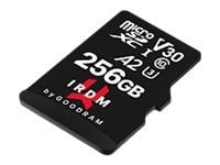GOODRAM IRDM M2AA - Flashminnekort (microSDXC til SD-adapter inkludert) - 256 GB - A2 / Video Class V30 / UHS-I U3 - microSDXC UHS-I