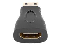 Lanberg - High Speed - HDMI-adapter med Ethernet - HDMI hunn til 19 pin mini HDMI Type C hann - svart - 4K-støtte