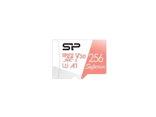 SILICON POWER Superior - Flashminnekort (microSDXC til SD-adapter inkludert) - 256 GB - A1 / Video Class V30 / UHS-I U3 / Class10 - microSDXC UHS-I