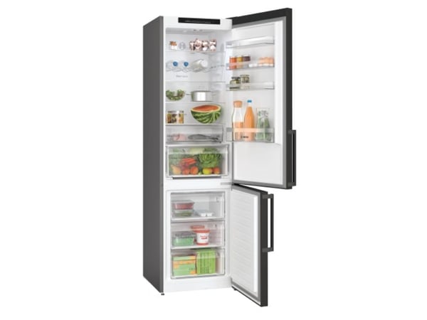 Bosch Serie | 4 KGN39VXBT - Kjøleskap/fryser - bunnfryser - bredde: 60 cm - dybde: 66.5 cm - høyde: 203 cm - 363 liter - Klasse B - svart inox