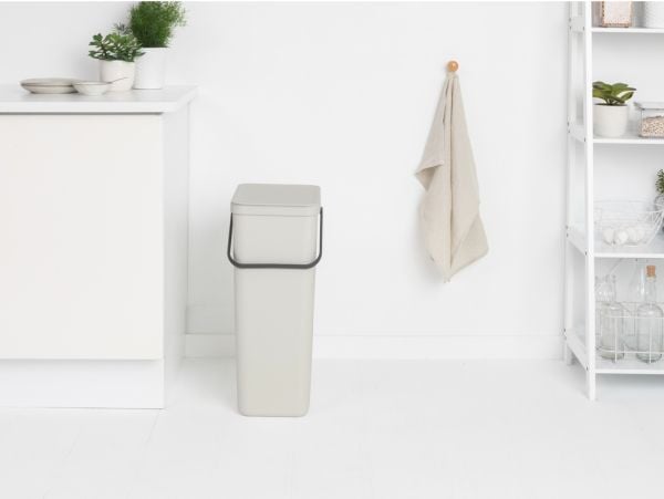 Brabantia Sort & Go, 40 l, Rektangulær, Plast, Lysegrå, Manuell, Belgia