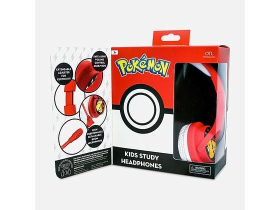 OTL Technologies Pokémon Pikachu, Kabel, Spela, 20 - 20000 hz, 180 g, Hörlurar, Röd, Vit