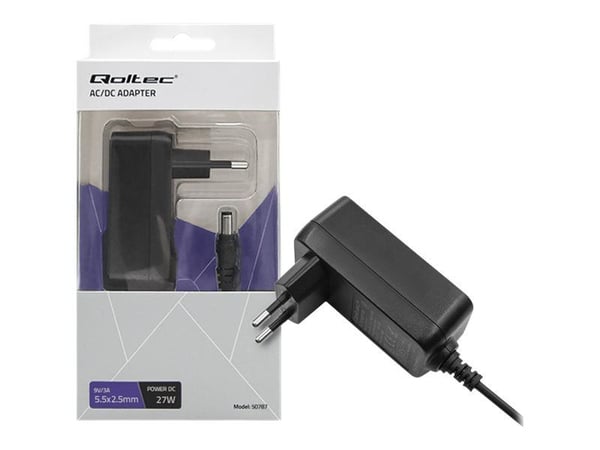Qoltec - Strømadapter - 27 watt - 3 A (5,5 x 2,5 mm DC-jakk)
