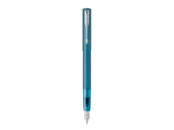 Parker Vector XL, blågrønn, Patronpåfyllingssystem, Blå, Rustfritt stål, Medium, Ambidextrous
