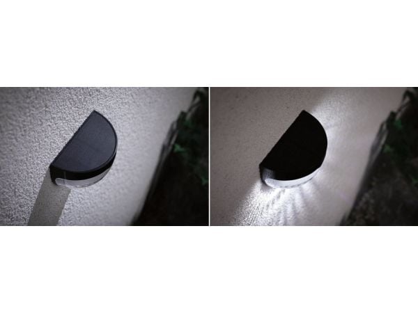 Paulmann Mimmo, Vegglys, Sort, Plast, Rustfritt stål, IP44, Fasade, III