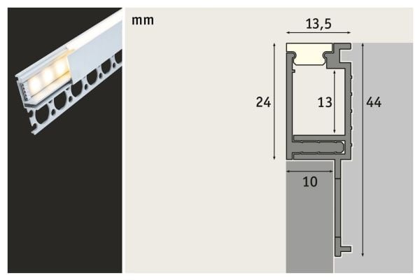 Paulmann 784.04, Satin Stål, Aluminium, 1000 mm, 44 mm, 13,5 mm, 1 stykker