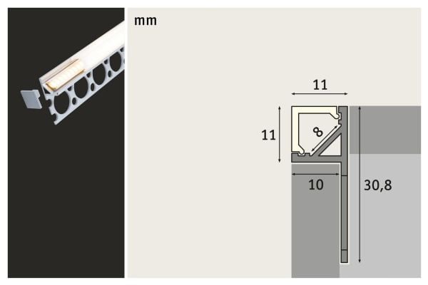 Paulmann Frame, Ramme, Satin Stål, Aluminium, 1000 mm, 30,8 mm, 11 mm