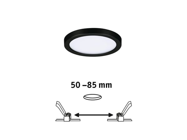Paulmann Areo, Innsunket spotlight, LED, 6,5 W, 3000 K, 550 lm, Sort