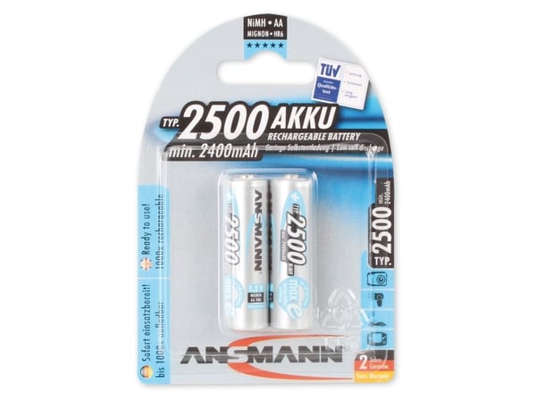 ANSMANN maxE plus - Akku 2 x AA-tyyppi - NiMH - (ladattava) - 2500 mAh