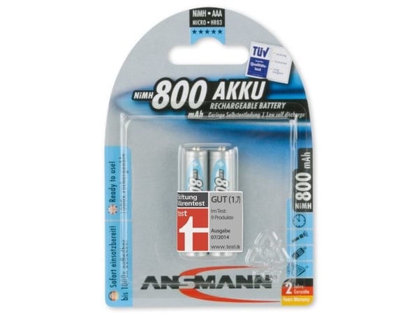 ANSMANN maxE - Akku 2 x AAA - NiMH - (ladattava) - 800 mAh