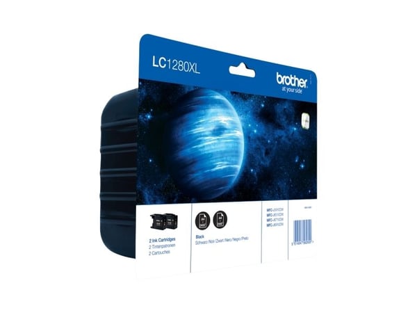 Brother LC1280XLBKBP2DR, 2400 sivua, 2 kpl, Kaksoispakkaus